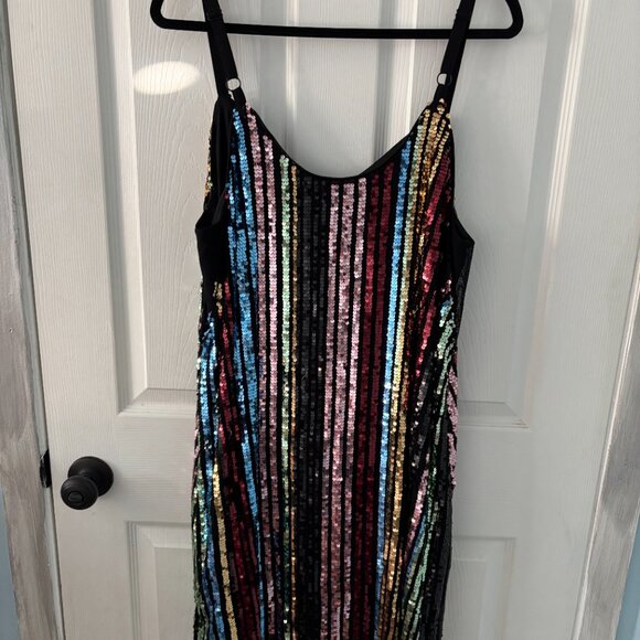 Torrid Rainbow Striped Sequin Dress - Picture 4 of 4